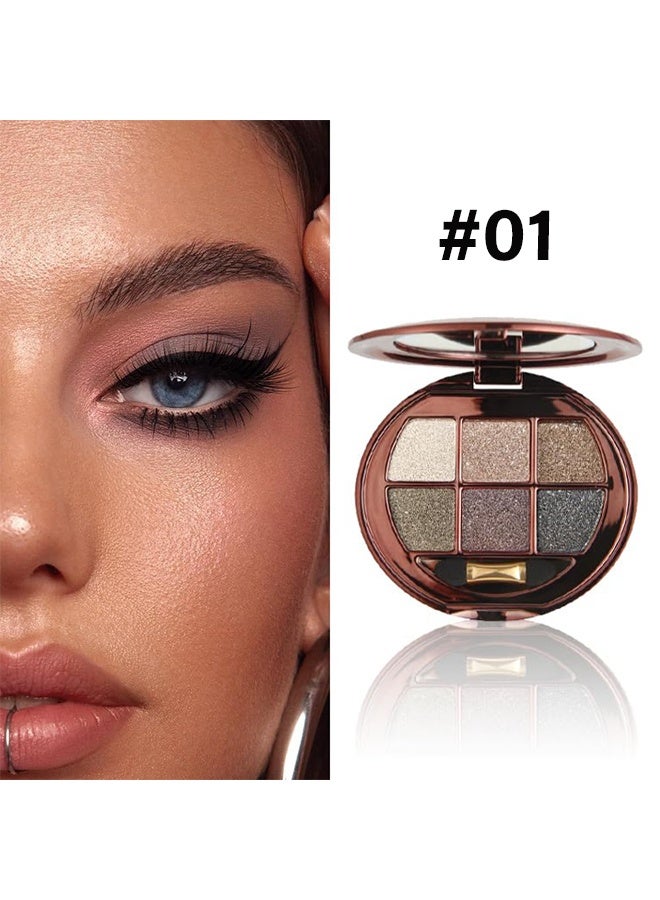 دايموند أظلال عيون بست ألوان، لوحة ظلال عيون معدنية لامعة ومرصعة باللمعان، مجموعة ظلال عيون بدرجات باردة وحيادية، ظلال عيون عالية الصبغة لتأثير دخاني وهالة، لوحة ماكياج عيون لامعة قابلة للدمج وطويلة الأمد للحفلات والإطلالات الليلية الجذابة #01 - Image 2